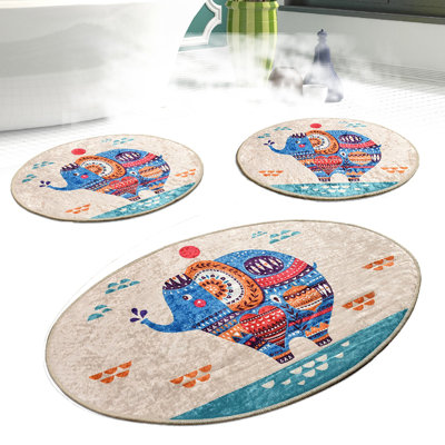 Ensemble de tapis de bain luxueux (3 pièces), en polyester doux, 19,7 po x 23,6 po (2 pièces) et 23,6 po x 39,4 po (1 pièce) | 100% antibactérien, dessous antidérapant, lavable en machine à 86 ° F | Idéal pour les salles de bain élégantes, peluche 700 g / m²