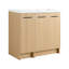 Meuble-lavabo autoportant modulaire 36 po avec plateau en résine chêne clair-373338827