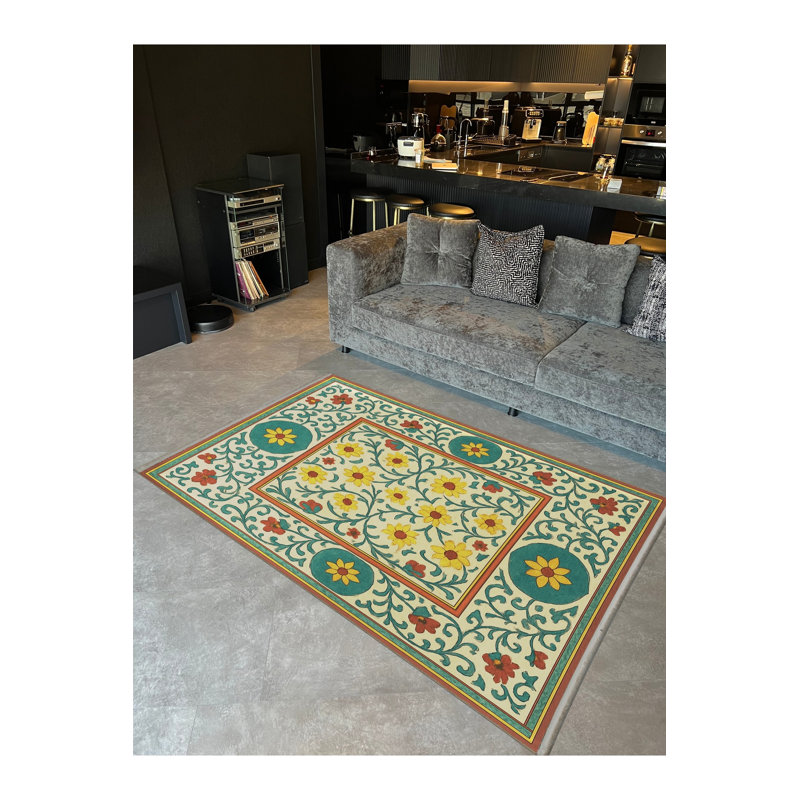 Tapis beige tissé traditionnel Mosso, 3 pi 11 po x 5 pi 11 po
