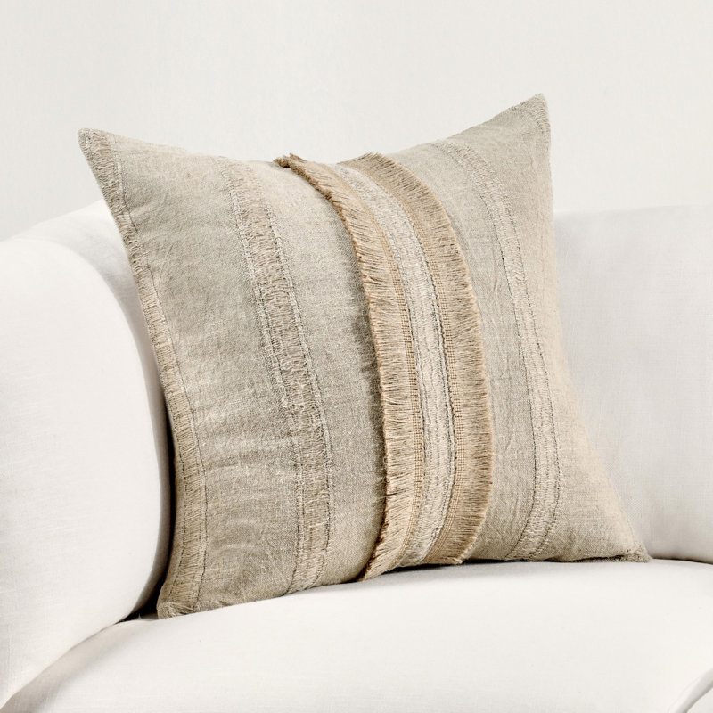 Valley 22" Woven Throw Pillow, Natural