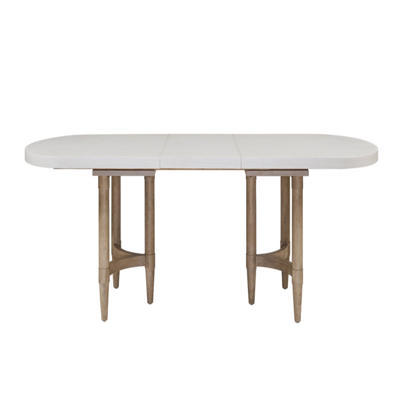 Double Pedestal Dining Table with Leaf