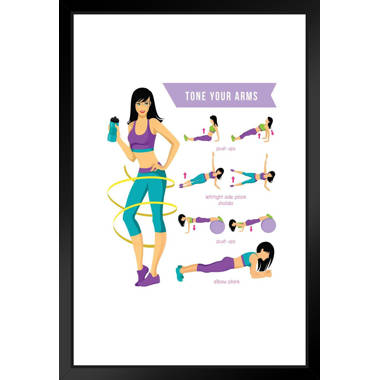Workout Posters For Home Gym Tone Your Arms Exercise and Fitness  Motivational Inspirational Chart Matted Framed Art Wall Decor 20x26 -  Poster Foundry