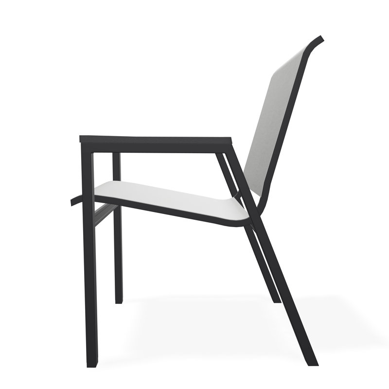 Bazza Outdoor Dining Chair, Black, Alloy Sunbrella®