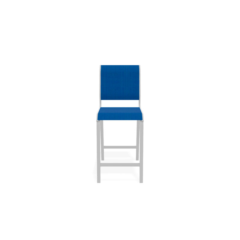 Tabouret de bar 26 po Holna, Blanc texturé, Bleu pacifique 28D