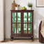 Armoire de rangement en verre avec portes grillagées, lumières RVB et tablettes réglables-133701313