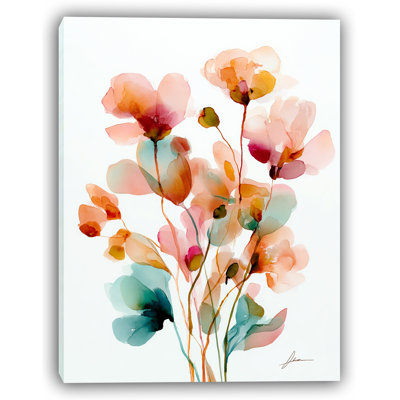«Ethereal Blossoms - Mixed Flowers», art sur toile