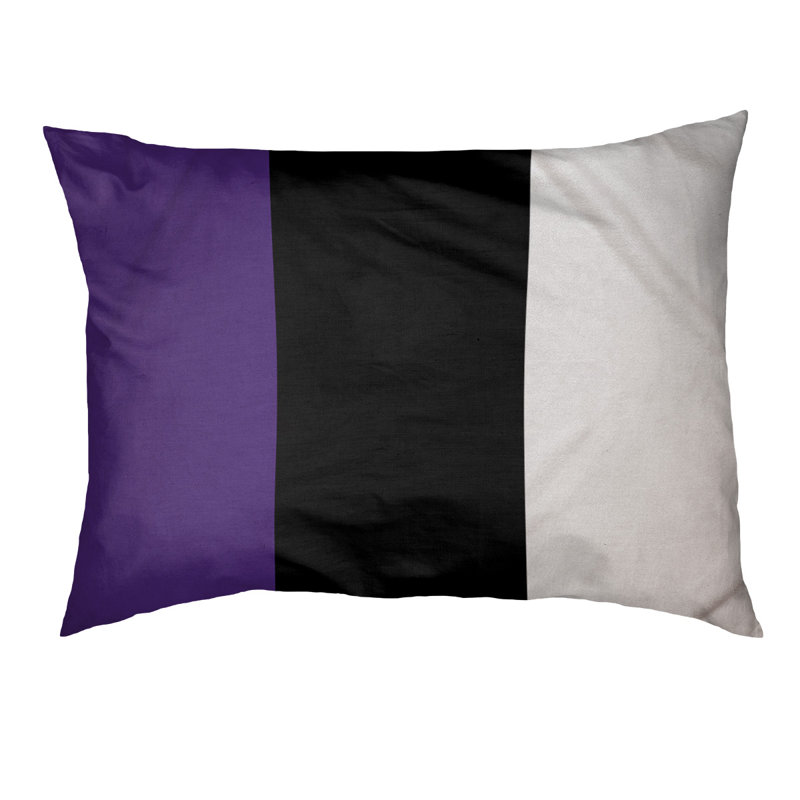 Coussin Golden State, Grand (l 40 po x P 30 po x H 6,5 po), Mauve / noir / blanc