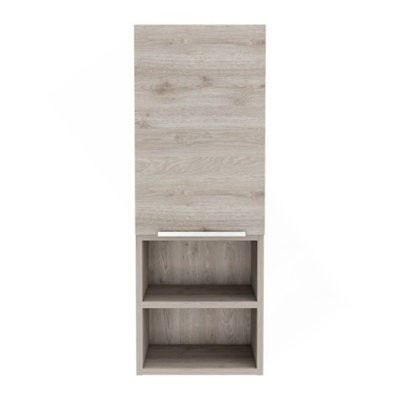 Medicine Single Door Cabinet 32" H, Two Interior Shelves, Two External Shelves, Light Gray