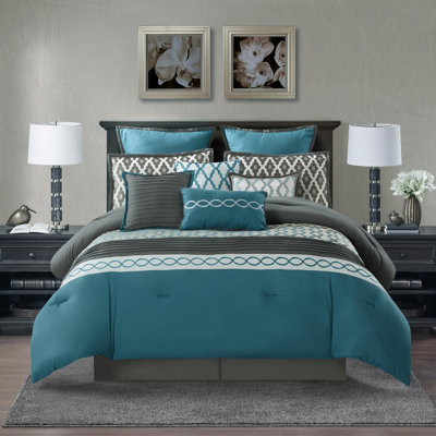 Caval 10 Piece Jacquard Comforter Set