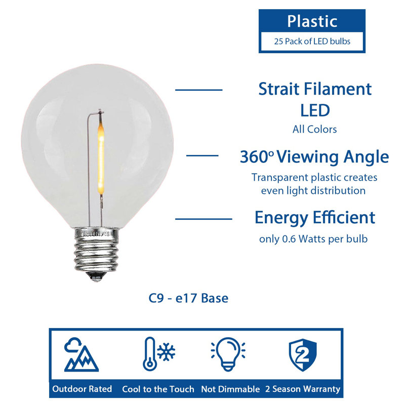 Kelmer Outdoor 25 - Bulb 2.9'' Plug-in LED Accent String Light