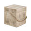 Outdoor Wood Grain Square MGO Side Table With Simulated Braided Cord