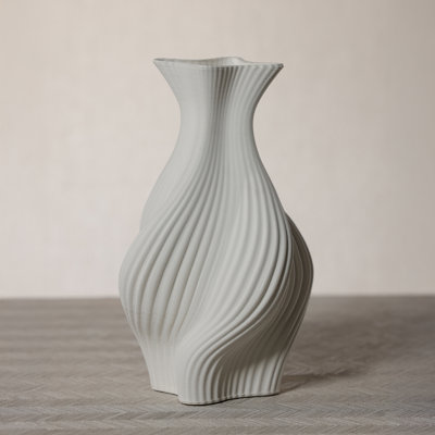 Swirling Textured Ceramic Vase