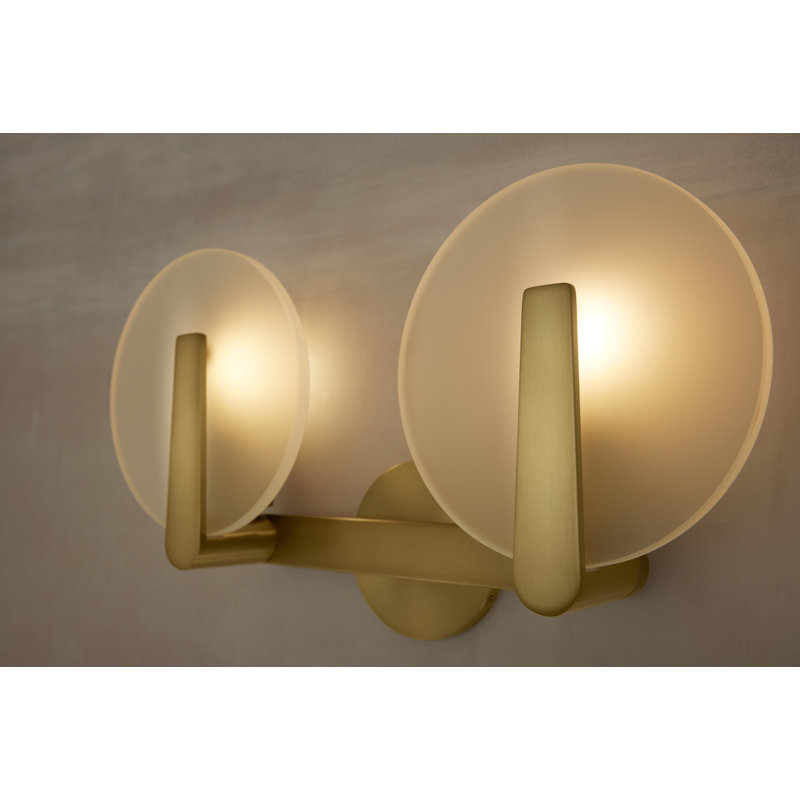 Hint Two-Light Sconce, Brushed Brass