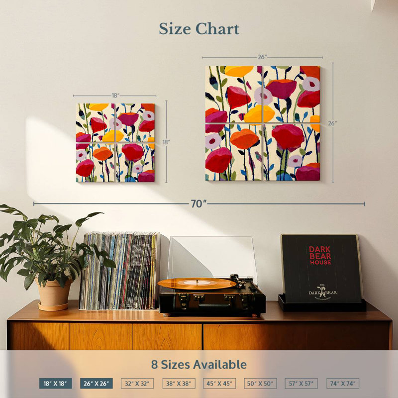 Harnek Bursting Poppies, H 26 po x l 26 po