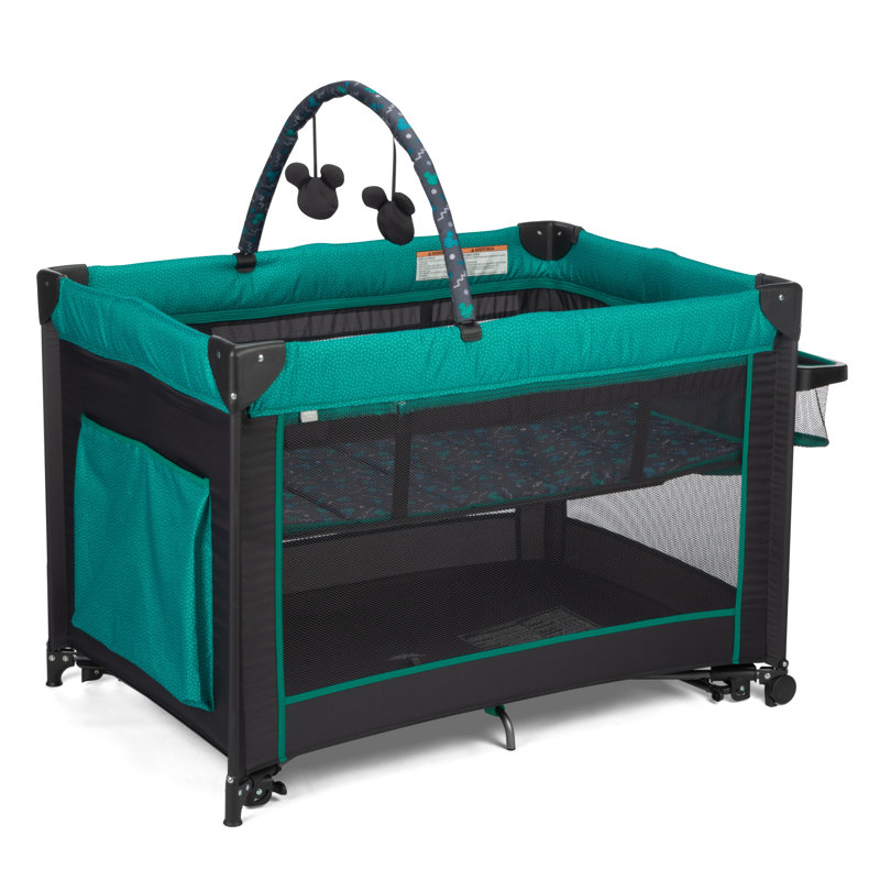 Classic Mickey Mouse 2-in-1 Play Yard with Rocking Bassinet