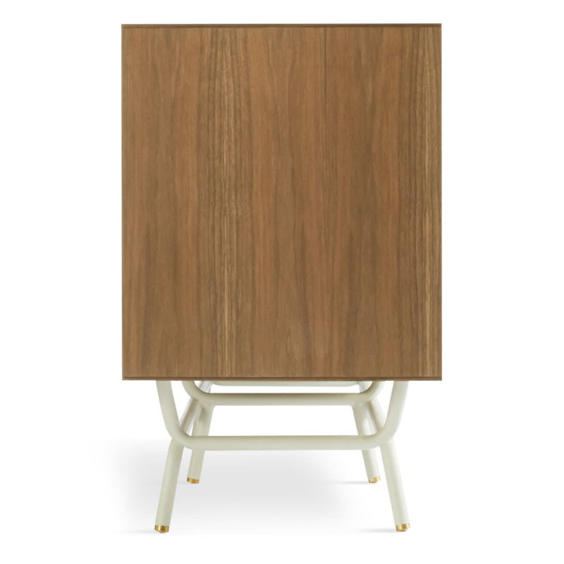 Dang Media Console, Walnut/Putty Gray