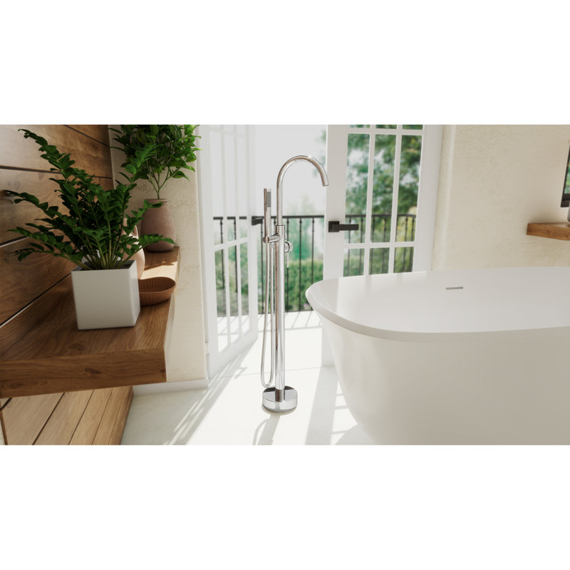 Havana Bathroom Tub Filler with Handshower, Chrome