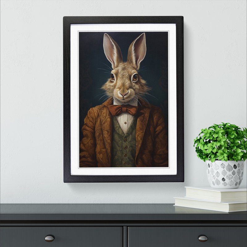 Hare Classicism Art - Framed Print, Black Framed, 64cm H x 46cm W x 2cm D