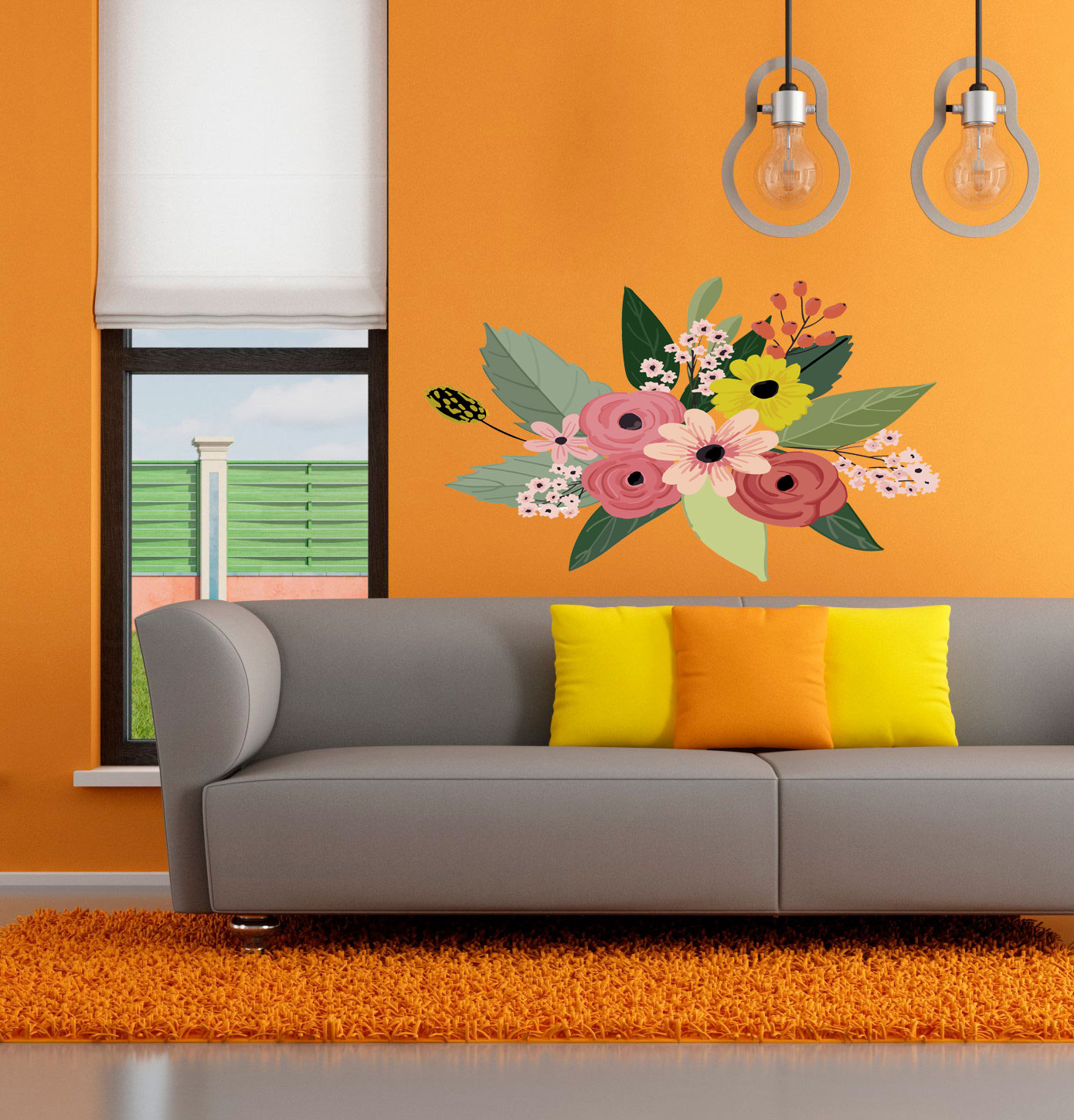 Red Barrel Studio® Rose Vinyl Chamomile Plant Wall Decal Wayfair