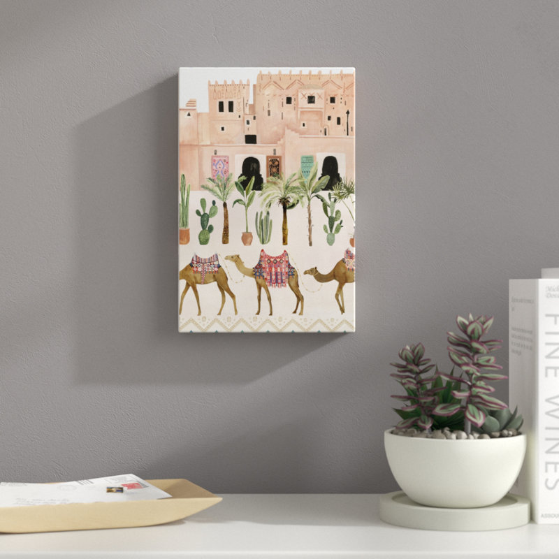 Rendez-vous à Marrakech B par Victoria Borges - reproduction d'art, H 12 po x l 8 po, Toile tendue