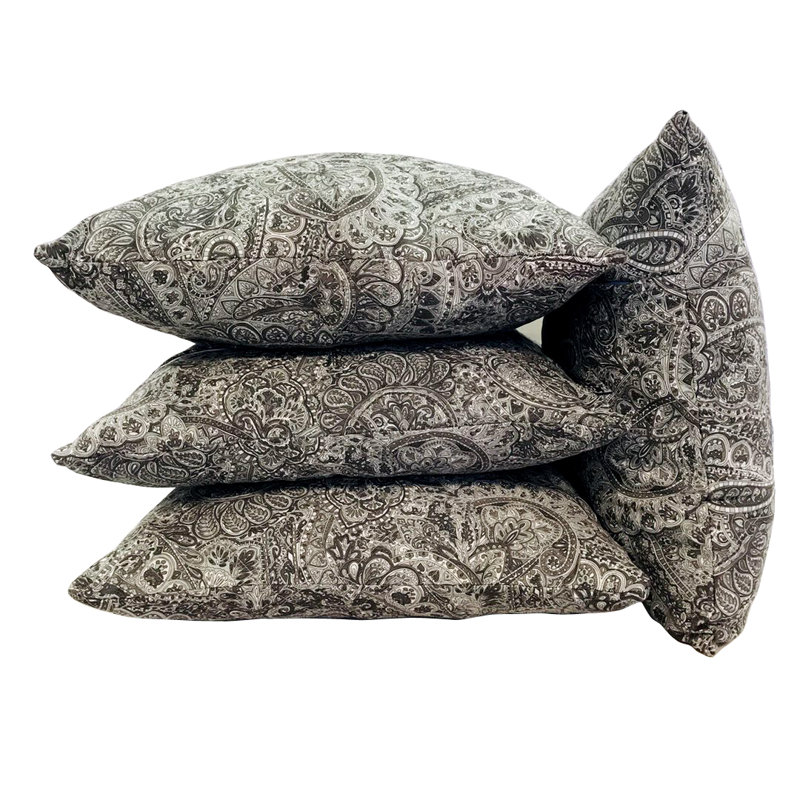 Housse de coussin carrée, Anthracite / Bleu clair, 18" x 18"