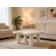 Table basse de 40 pouces en forme de nuage avec 4 pieds de table ronds, convient aux salons, blanc