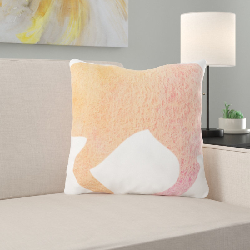 Coussin décoratif aquarelle Popp, Microsuède, Intérieur