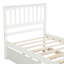 Lit plateforme simple blanc avec lit gigogne en bois massif pour une chambre à coucher à cadre solide-121104727