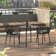 Rabia 31" Bistro Dining Table with Glass Top Flower Pattern Design and Painted Aluminum Base