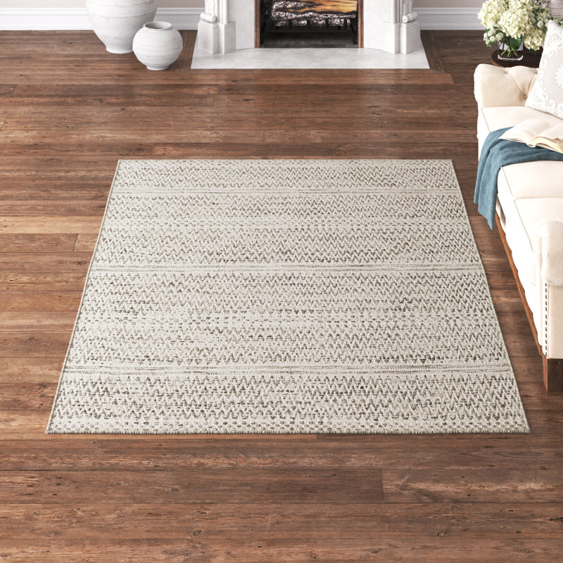 Sylvie Striped Wool Area Rug, Rectangle 6' x 9'