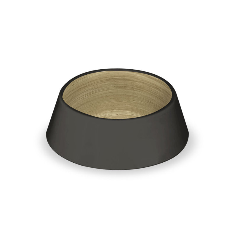 Maricela Anti-Skid Pet Bowl, Matte Black/Brown