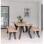 Evia Bosco 6 Seater Acacia Wooden Dining Table Set -180/48mm - Natural-450851196