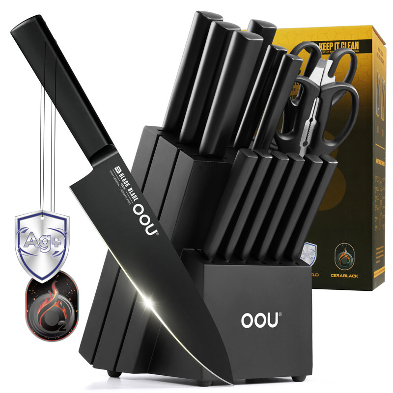 Oou Kitchen Knife Set -15-piece, Black