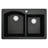 Karran Quartz 33'' X 22'' 60/40 Double Bowl Drop-in Kitchen Sink With KKF210 Faucet in Stainless Steel