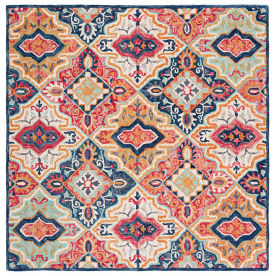 Farnam Hand Tufted Wool/Cotton Southwestern Rug in Blue/Rust