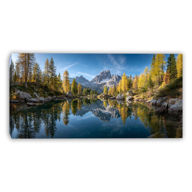 Art doré sur toile Golden Reflection, H 24 po x l 48 po x P 1,5 po