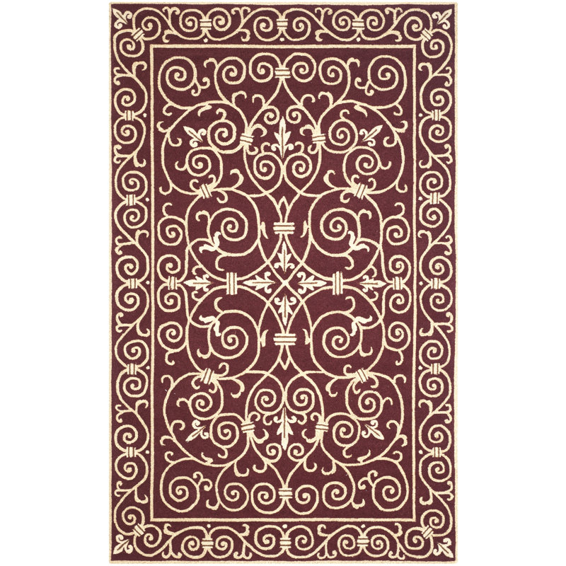 Brayton Hand Hooked Wool Pile Oriental Rug, Rectangle 3'9" x 5'9"