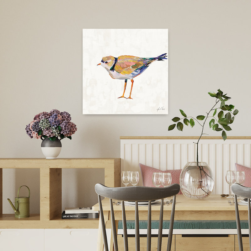 Art contemporain en lin ivoire avec animaux oiseaux, H 18 po x l 18 po
