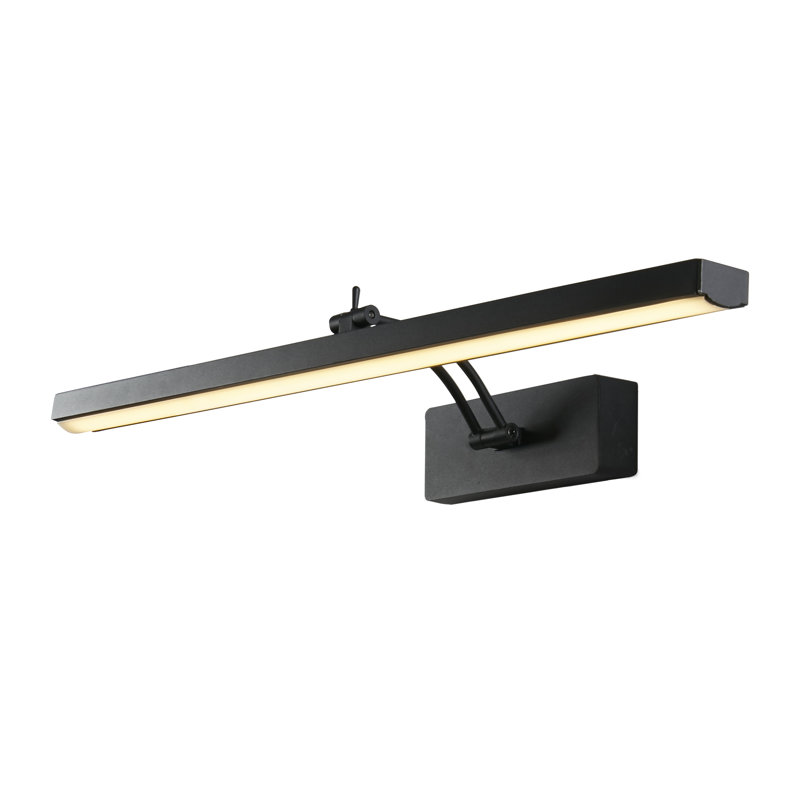Hardwired LED Wall Mounted Picture Light, Black, 10cm H x 60cm W x 19cm D