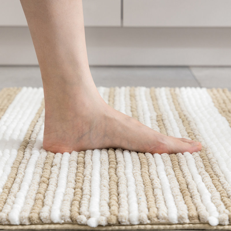 Ensemble de tapis de bain Asheton, Beige / Blanc