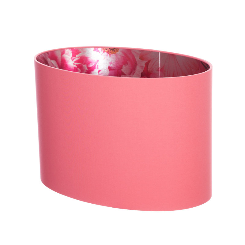 Cotton Oval Lamp Shade ( Screw On ), 28cm H x 40cm W x 25cm D, Blush Pink