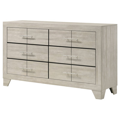 Hunsaker 6-drawer Bedroom Dresser Rustic Cream