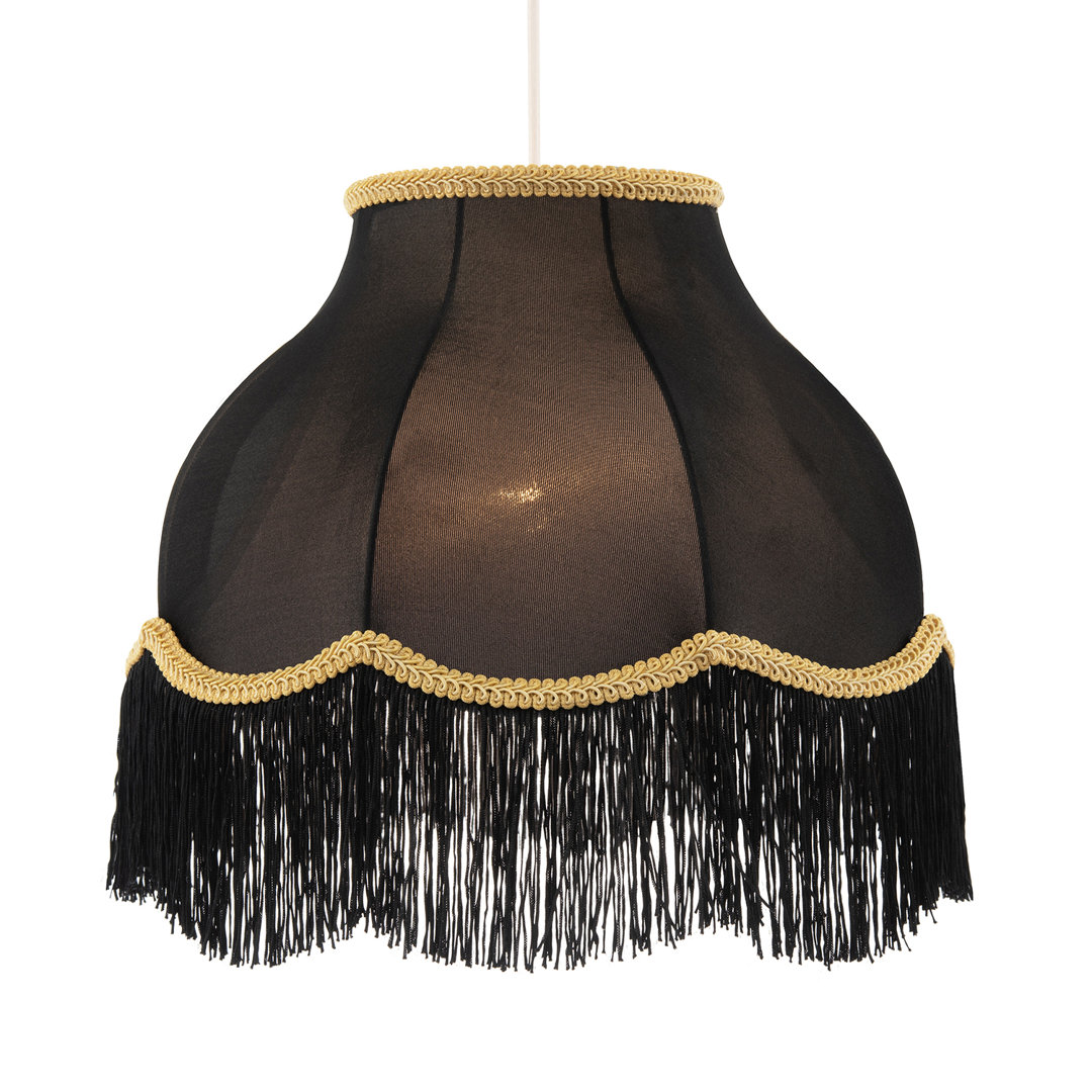 23cm H Fabric Empire Lamp Shade ( No Direct Attachment Method ) in Black
