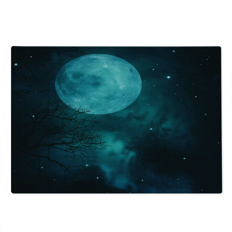 Grande planche à découper Ambesonne Cosmos Moon bleu pétrole