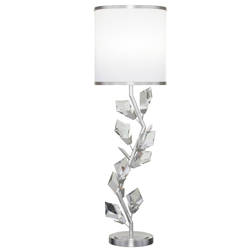 Foret Metal Table Lamp, Silver, White