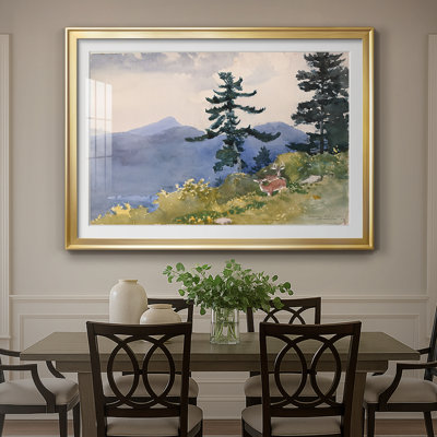 «Deer in the Adirondacks-Winslow Homer», reproduction encadrée avec passe-partout et verre - 1889
