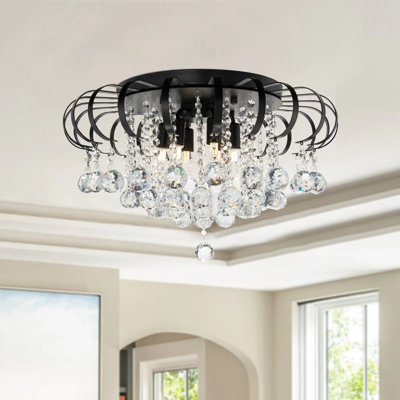 Jevette Modern Crystal Flush Mount Lighting Dimmable