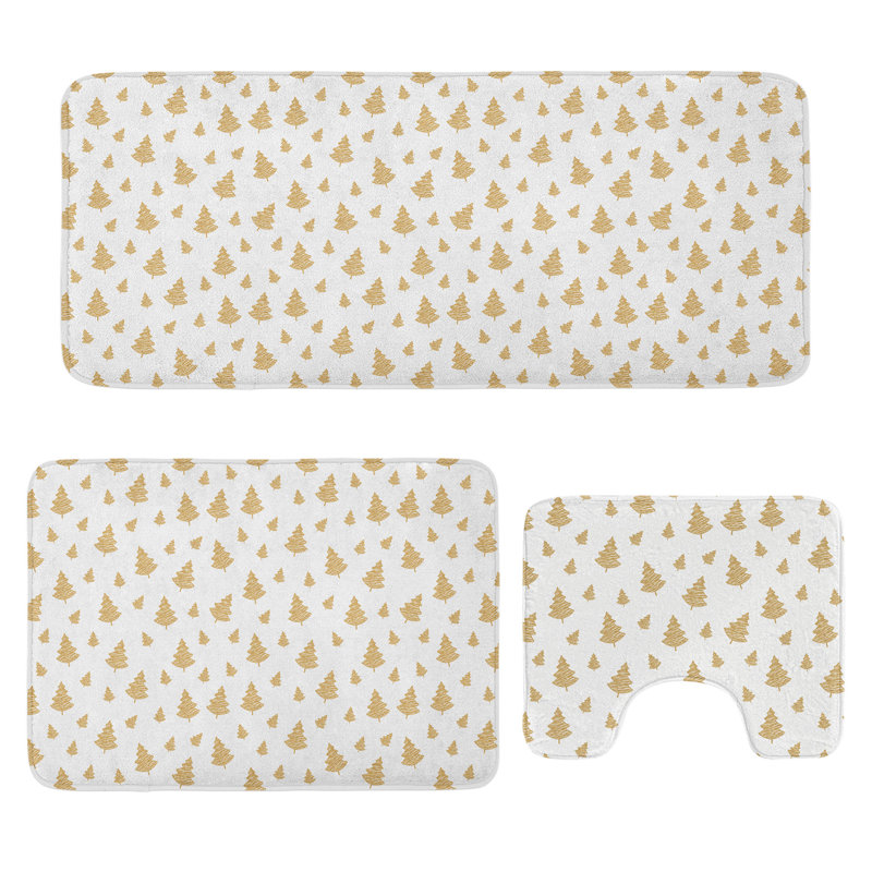  Ensemble de tapis pour salle de bain 3 pièces Forest