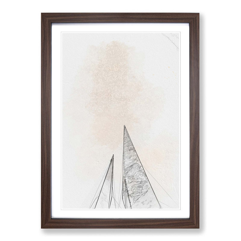 Sketching the Architecture Vol.52 - Picture Frame Drawing Print, 65cm H x 48cm W x 2cm D, Walnut Framed
