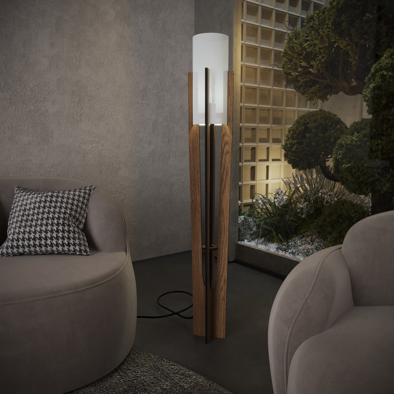 Dacee 135cm Cerused/Limed Column Floor Lamp